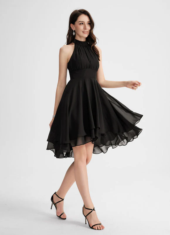 Robe Cocktail Asymétrique En Mousseline – Image 6