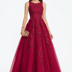 Robe De Bal Bordeaux Élégante