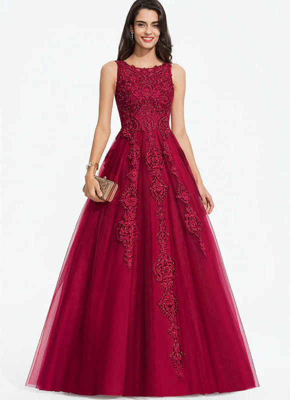 Robe De Bal Bordeaux Élégante – Image 2