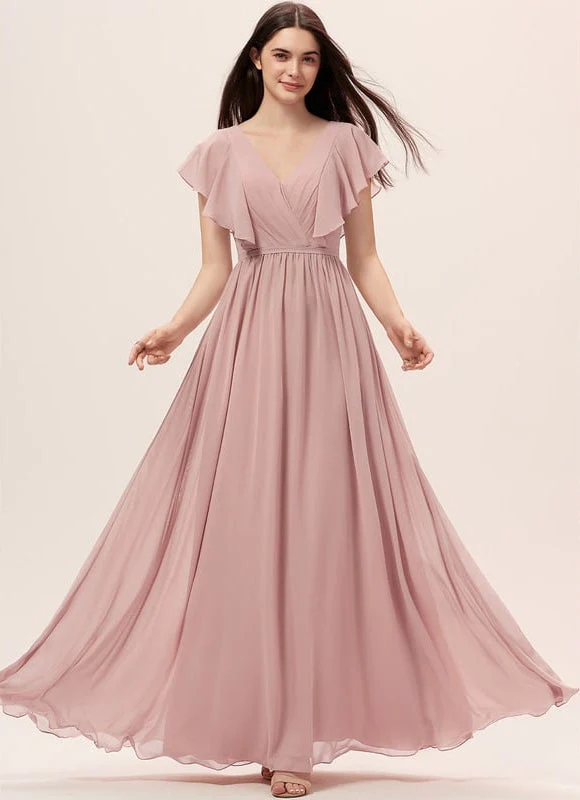 Robe Fluide Rose Poudré À Fente – Image 2
