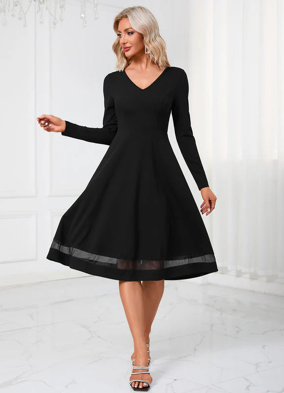 Robe Noir Col Bateau