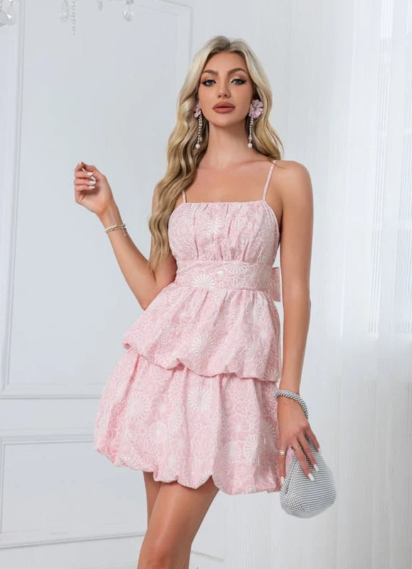 Robe De Bal À Volants Rose Pâle – Image 3