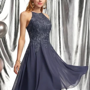 Robe De Bal Mousseline Marine