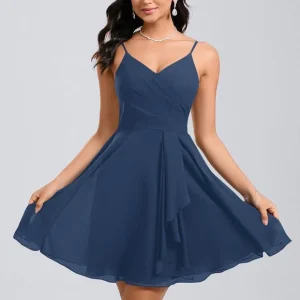 Robe De Bal Col V Marine