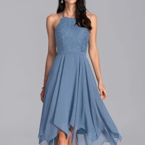 Robe De Bal Asymétrique Bleue