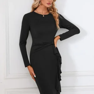 Robe Fourreau Chic À Volants