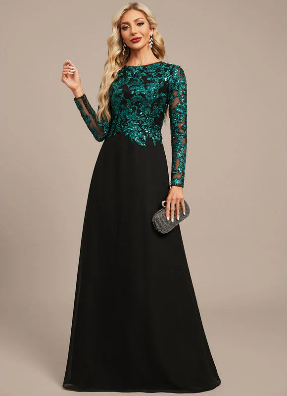 Robe Longue Chic À Manches Brodées – Image 6