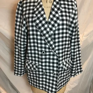 veston carreaux noir et blanc
