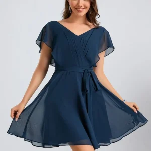 Robe De Bal Col V Marine