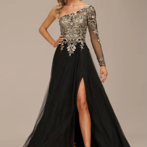 Robe Asymétrique Ornée De Sequins