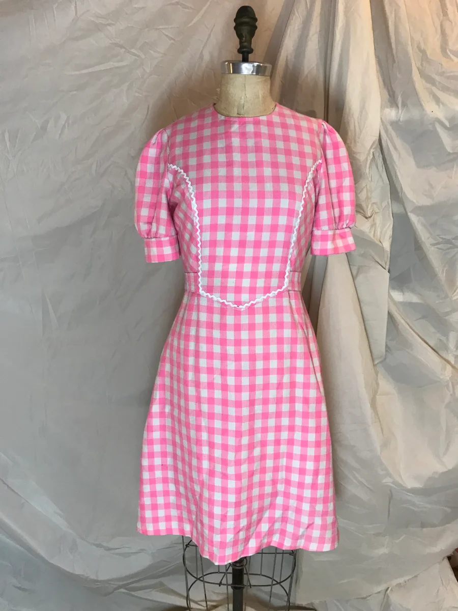 Robe carreaux rose/blanc – Image 2