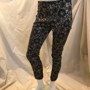 Pantalon cigarette effet tapisserie