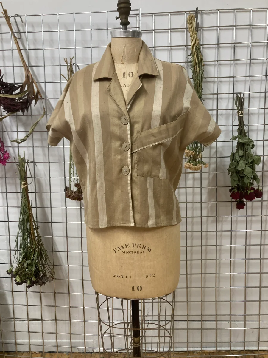 Blouse rayures beiges