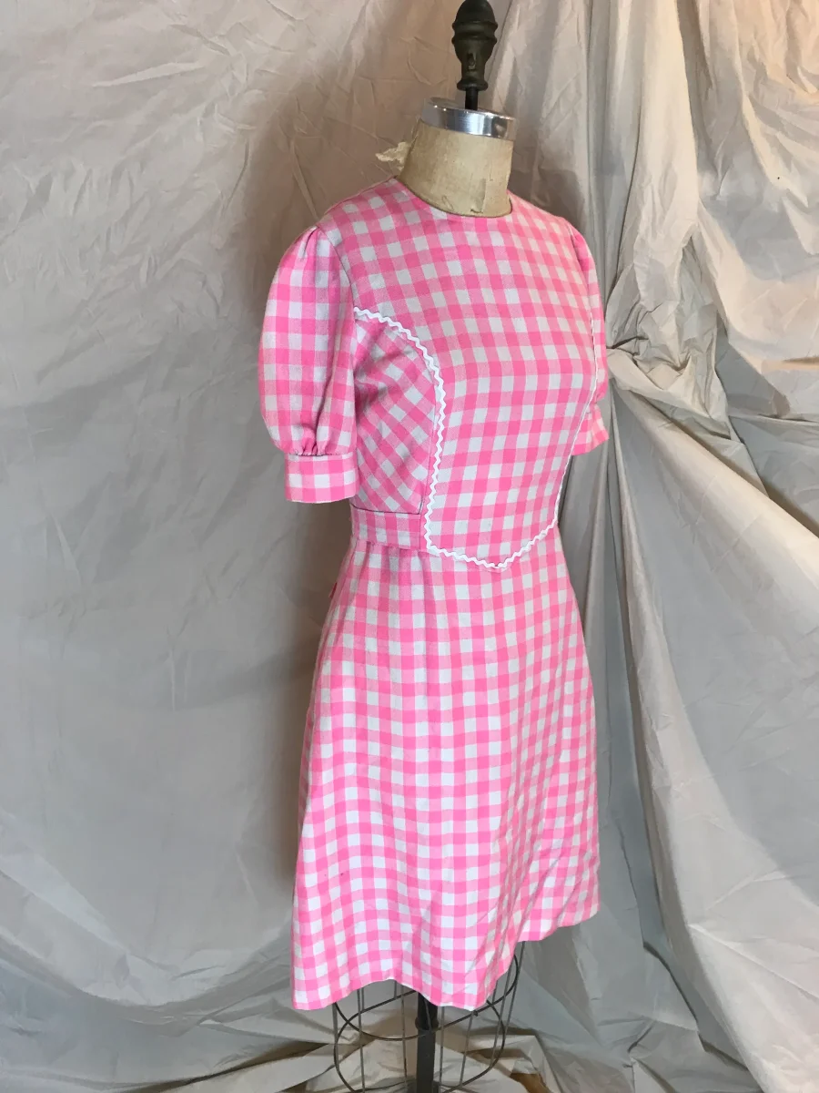 Robe carreaux rose/blanc – Image 3