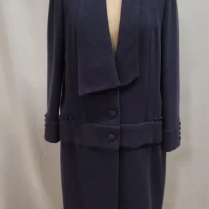 Manteau de laine bleu acier