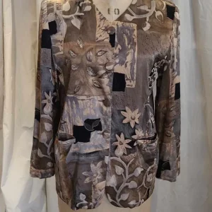 Veste satinée noire et dorée