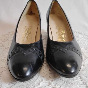 Chaussures à talons cuir noir FERRAGAMO