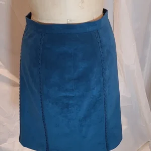 Jupe droite bleu-vert