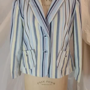 Veston rayures bleues et jaunes