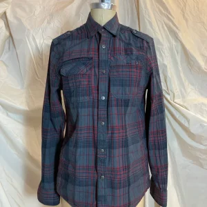 Chemise carreaux noir/rouge/gris