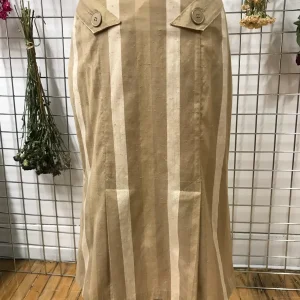 Jupe droite rayures beige