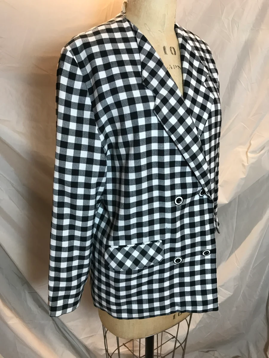 veston carreaux noir et blanc – Image 3