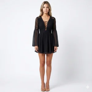 Robe Chic En Mousseline Brodée