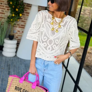 Blouse crochet MARWA Beige