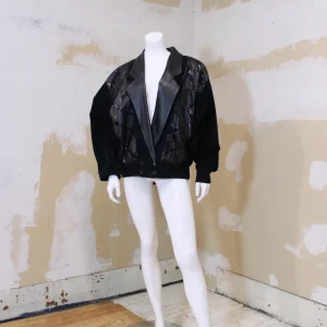 Veste de suède et cuir noire