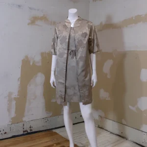 Veste style kimono tapisserie satin sable