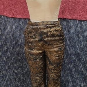 Pantalons satin froissé brun et noir