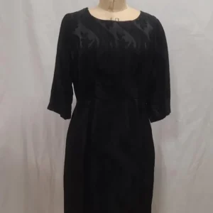 Robe noire jacquard satiné