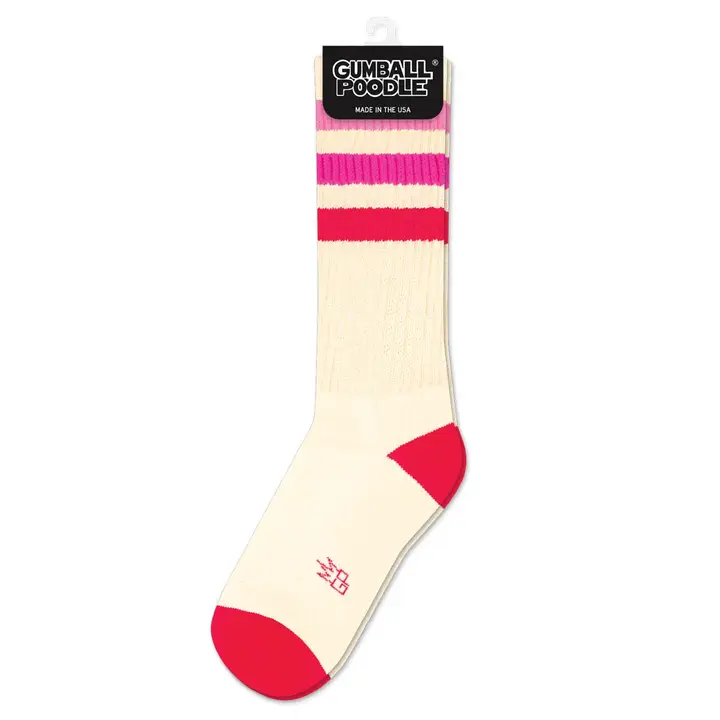 Marcia retro gym socks à rayures roses – Image 2