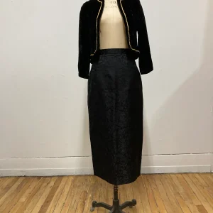 Veston crop velours noir