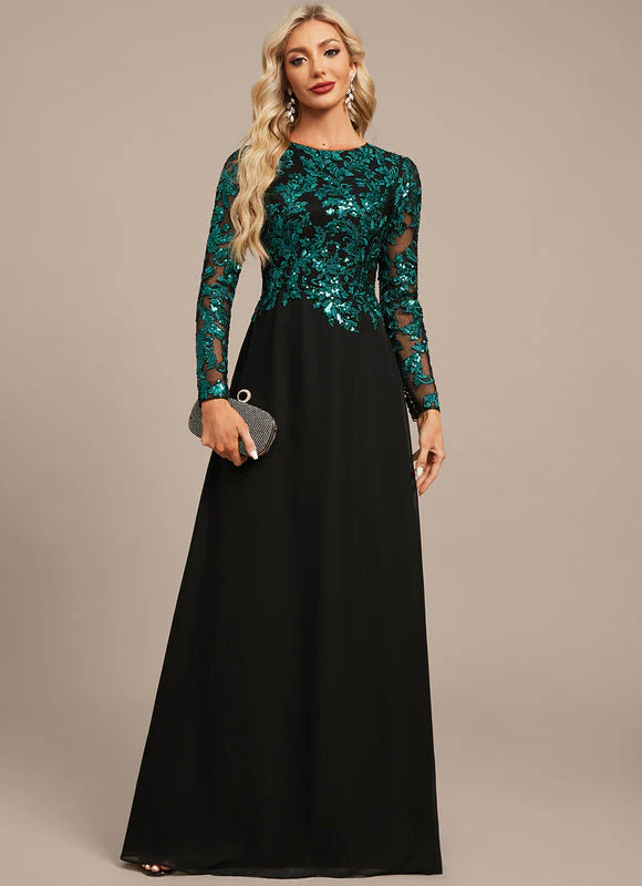 Robe Longue Chic À Manches Brodées – Image 5