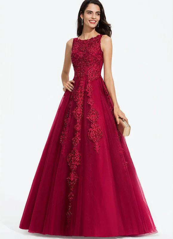 Robe De Bal Bordeaux Élégante – Image 3