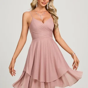 Robe De Bal Courte Rose Poudrée
