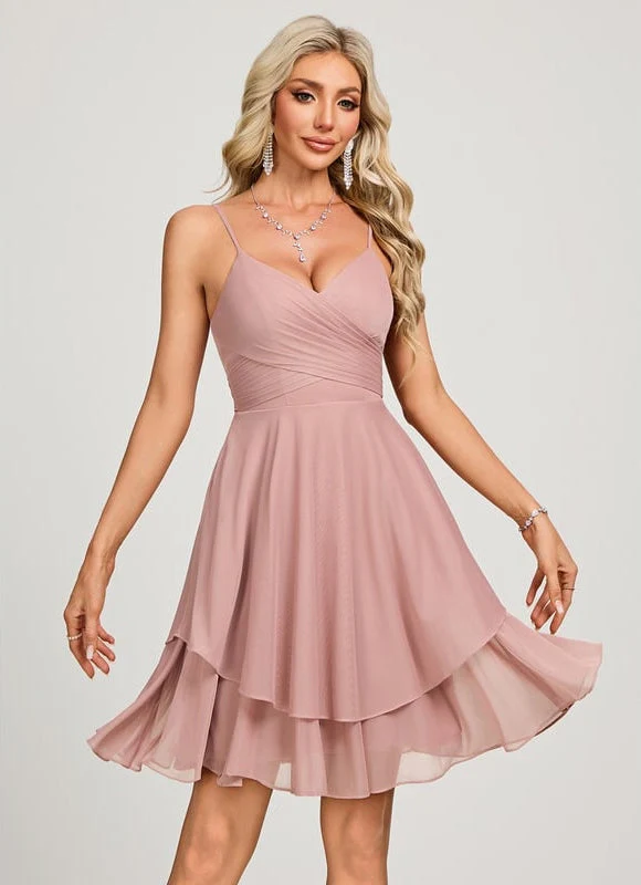 Robe De Bal Courte Rose Poudrée