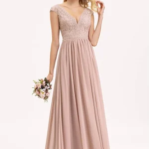 Robe Fluide Rose Poudré À Décolleté Ajouré