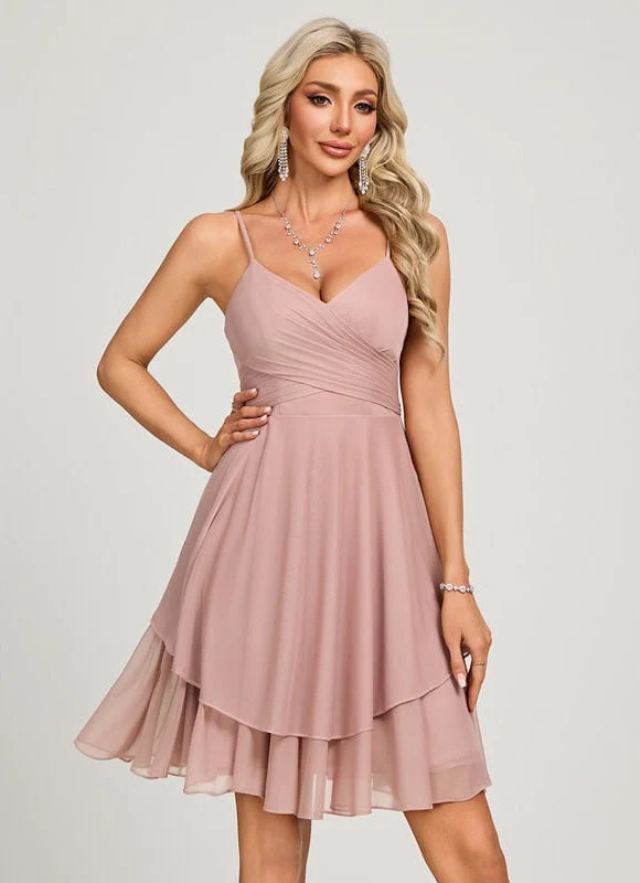 Robe De Bal Courte Rose Poudrée – Image 6