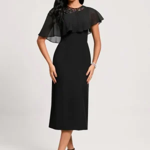 Robe Chic Mousseline À Appliques