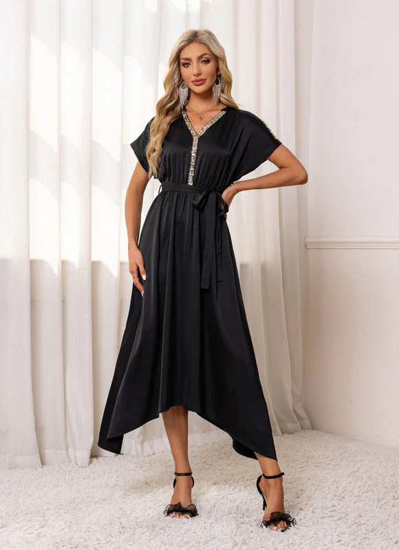 Robe Asymétrique Chic Scintillante – Image 4