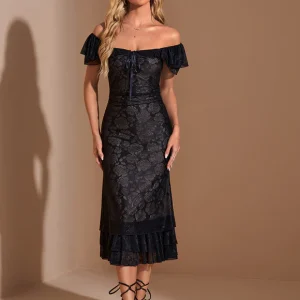 Robe Sirène En Dentelle Florale