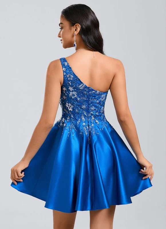 Robe De Bal Bleu Vif Ornée – Image 7