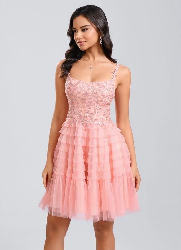 Robe De Bal Tulle Froncée Rose – Image 4