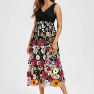 Robe Florale Trapèze Élégante Vaporeuse