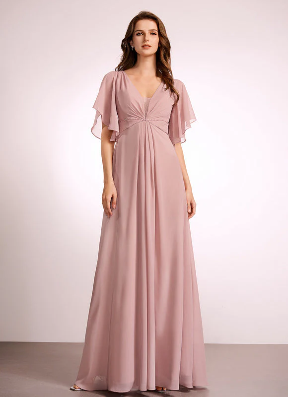 Robe Fluide Rose Poudré À Fente – Image 5