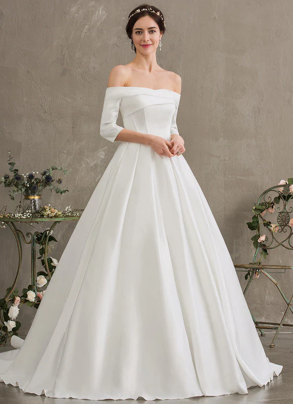 Robe Nuptiale Satinée Épurée Élégante – Image 2