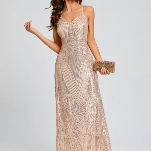 Robe De Bal Pailletée Nude