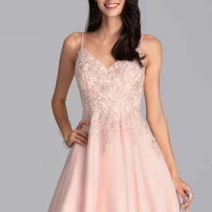 Robe De Bal Courte Perlée